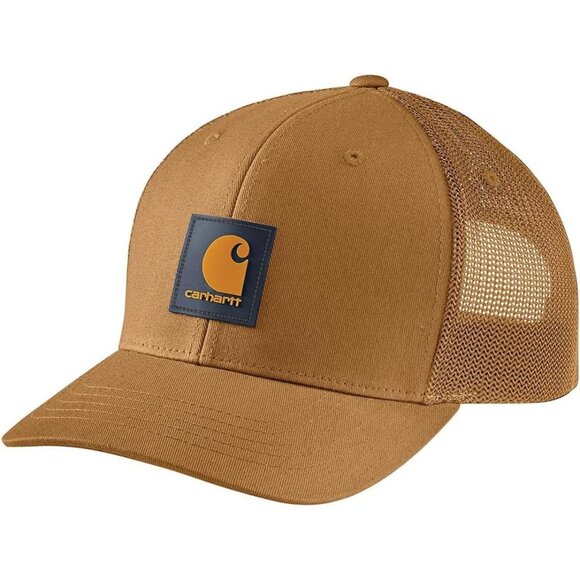 Other - Men's Carhartt Brown/Honey100% Cotton Rugged Flex Twill Mesh-Back Logo Patch Cap